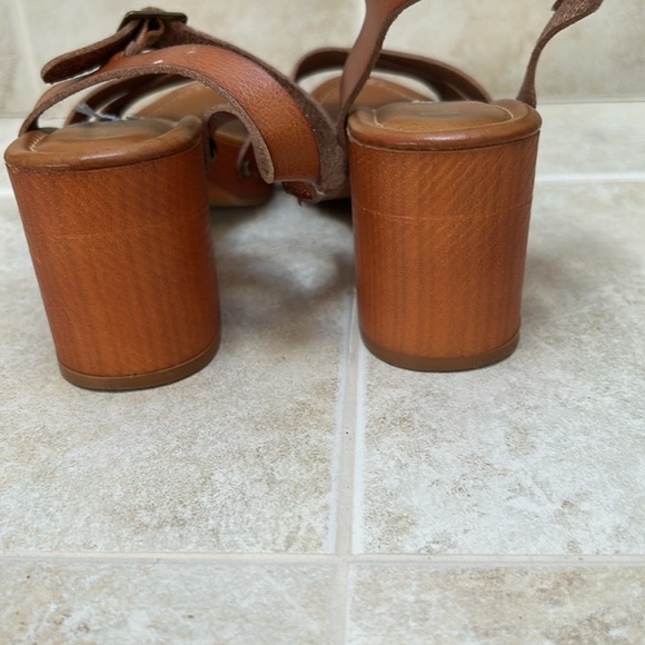 MIA Women's Size 6 1/2 Brown Strappy Block Heel Sandals - Picture 3 of 6